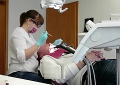 Japanese dental assistant with tight